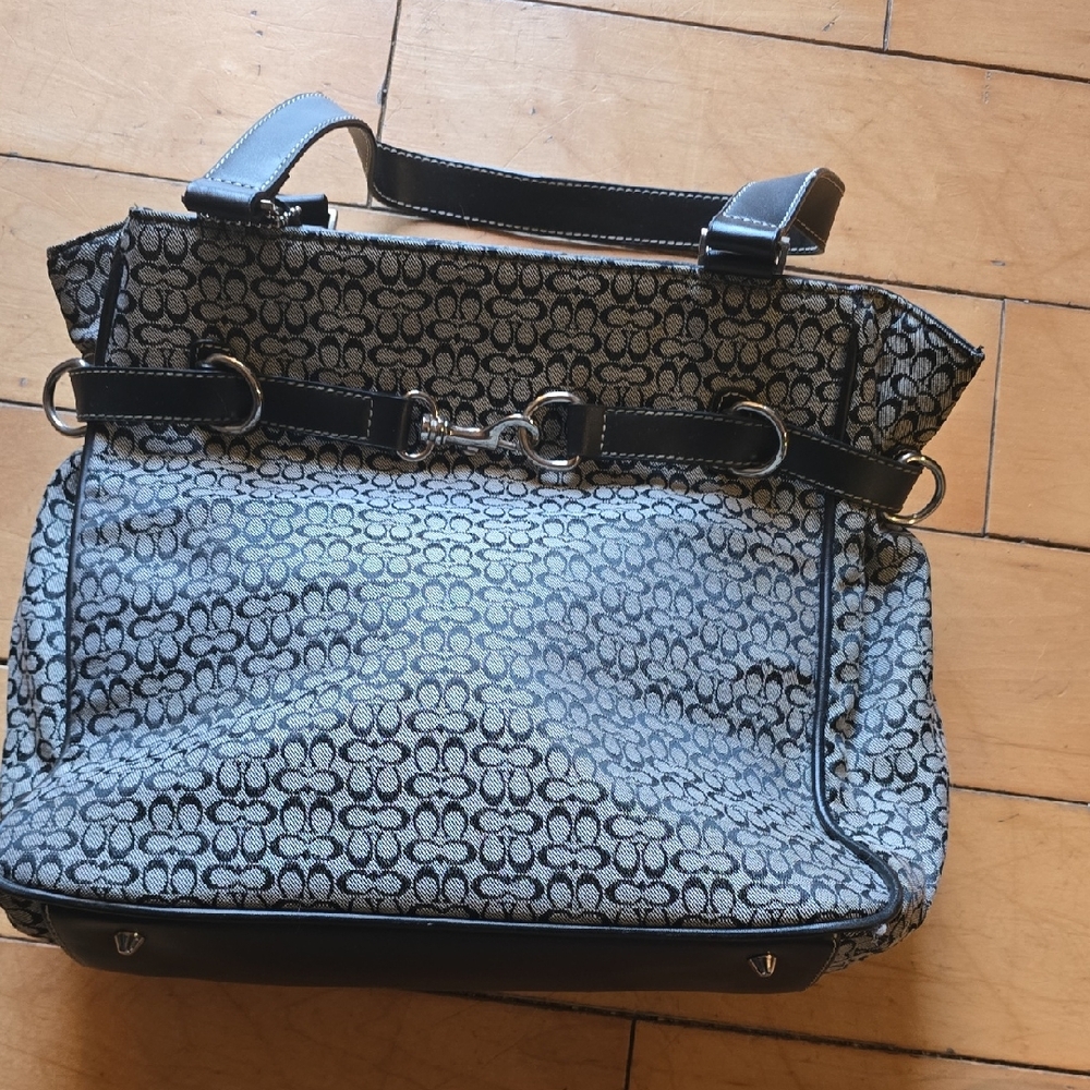 Coach Black and Gray Shoulder Bag